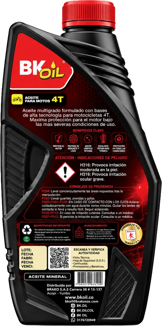 Aceite 4T 20W-50 América de Cali