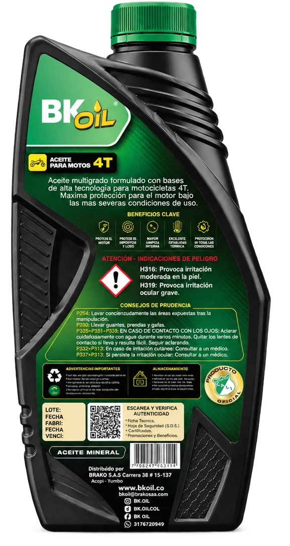 Aceite 4T 20W-50 Deportivo Cali